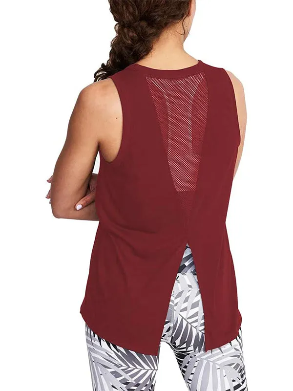 Mesh Paneled Back Tank Top