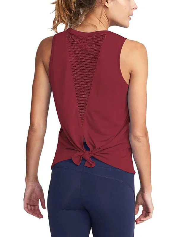 Mesh Paneled Back Tank Top