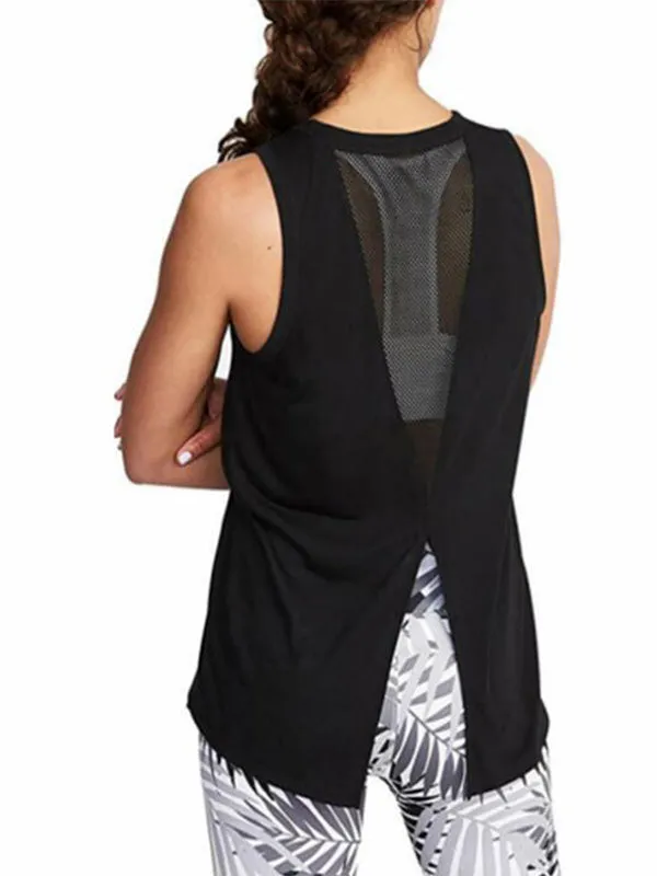 Mesh Paneled Back Tank Top