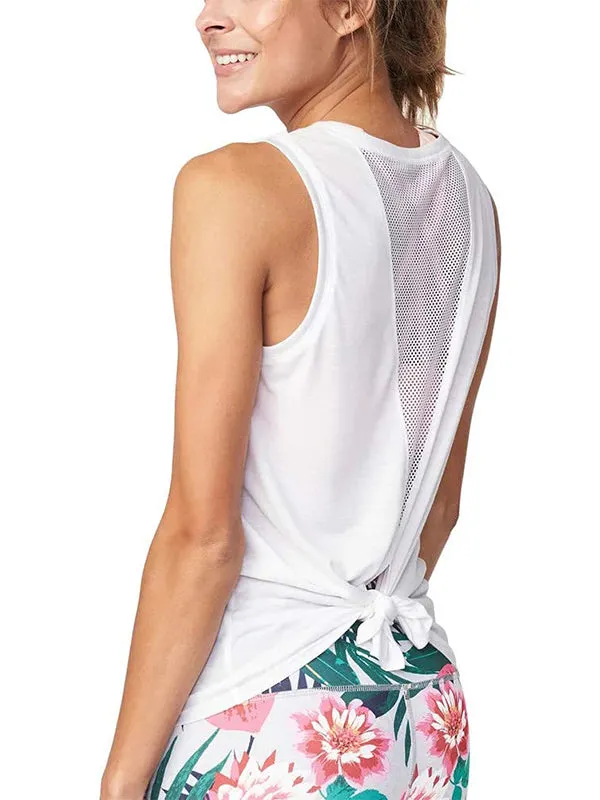 Mesh Paneled Back Tank Top