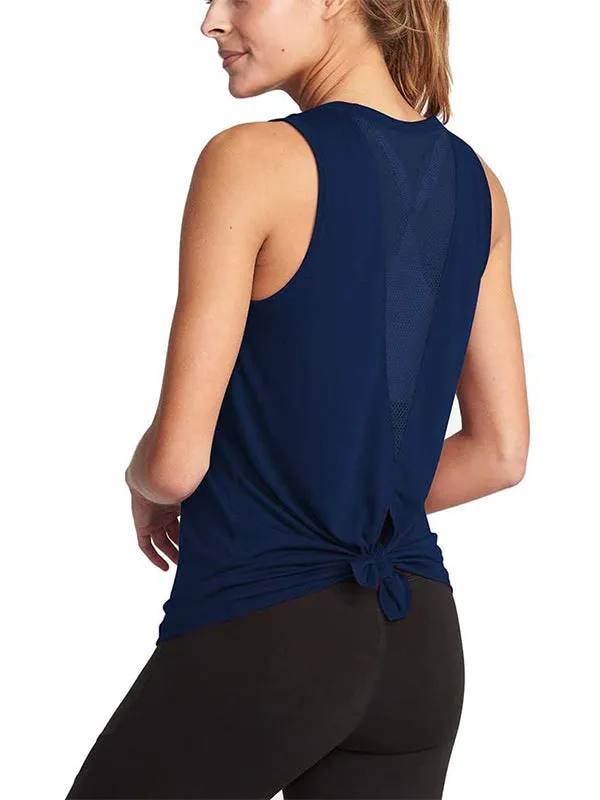 Mesh Paneled Back Tank Top