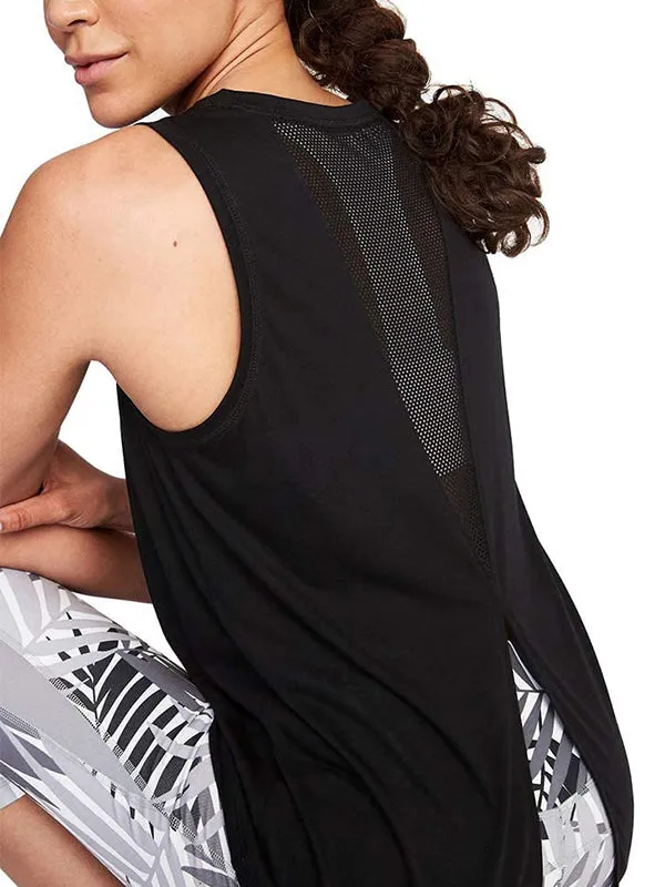 Mesh Paneled Back Tank Top