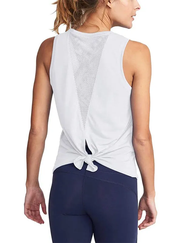 Mesh Paneled Back Tank Top