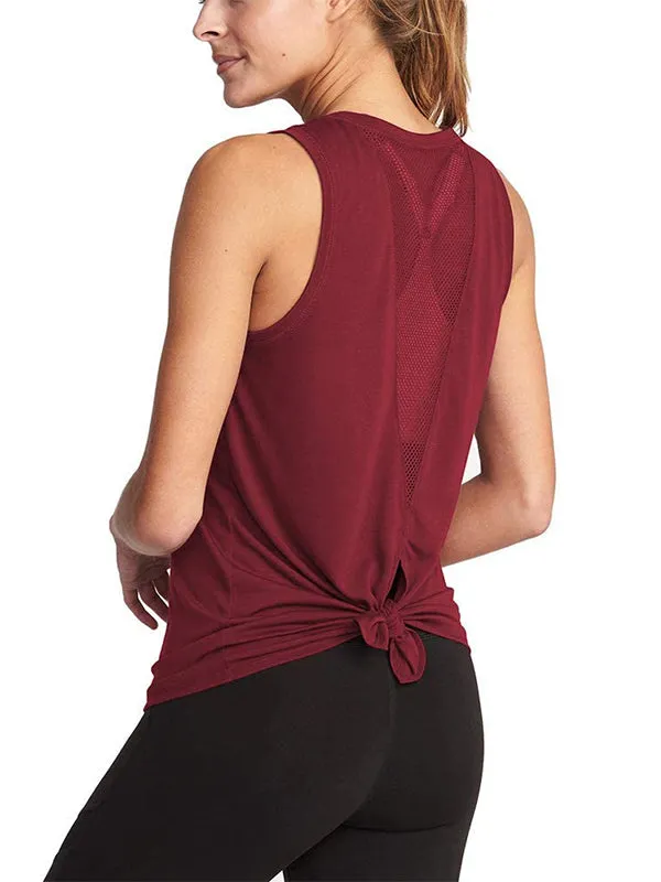 Mesh Paneled Back Tank Top