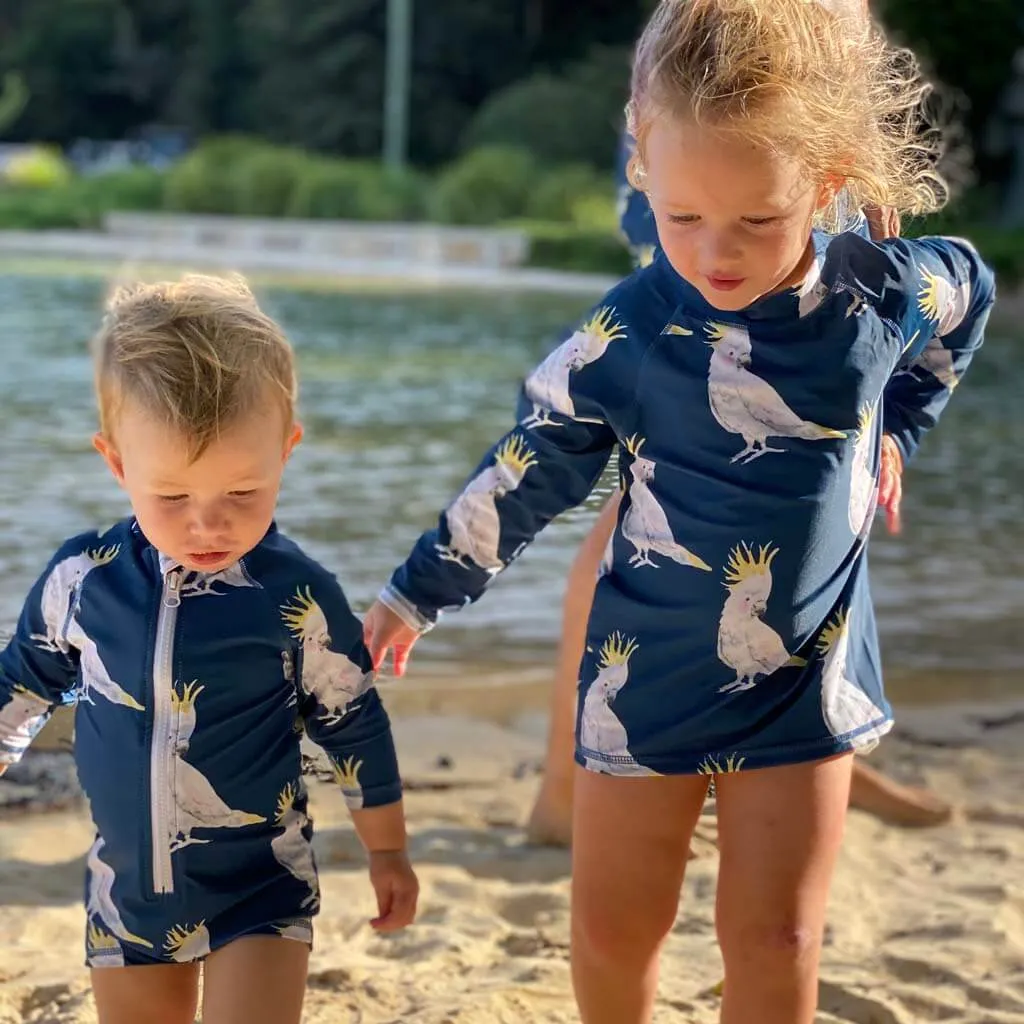 Navy Cockatoo Kids' Rash Top