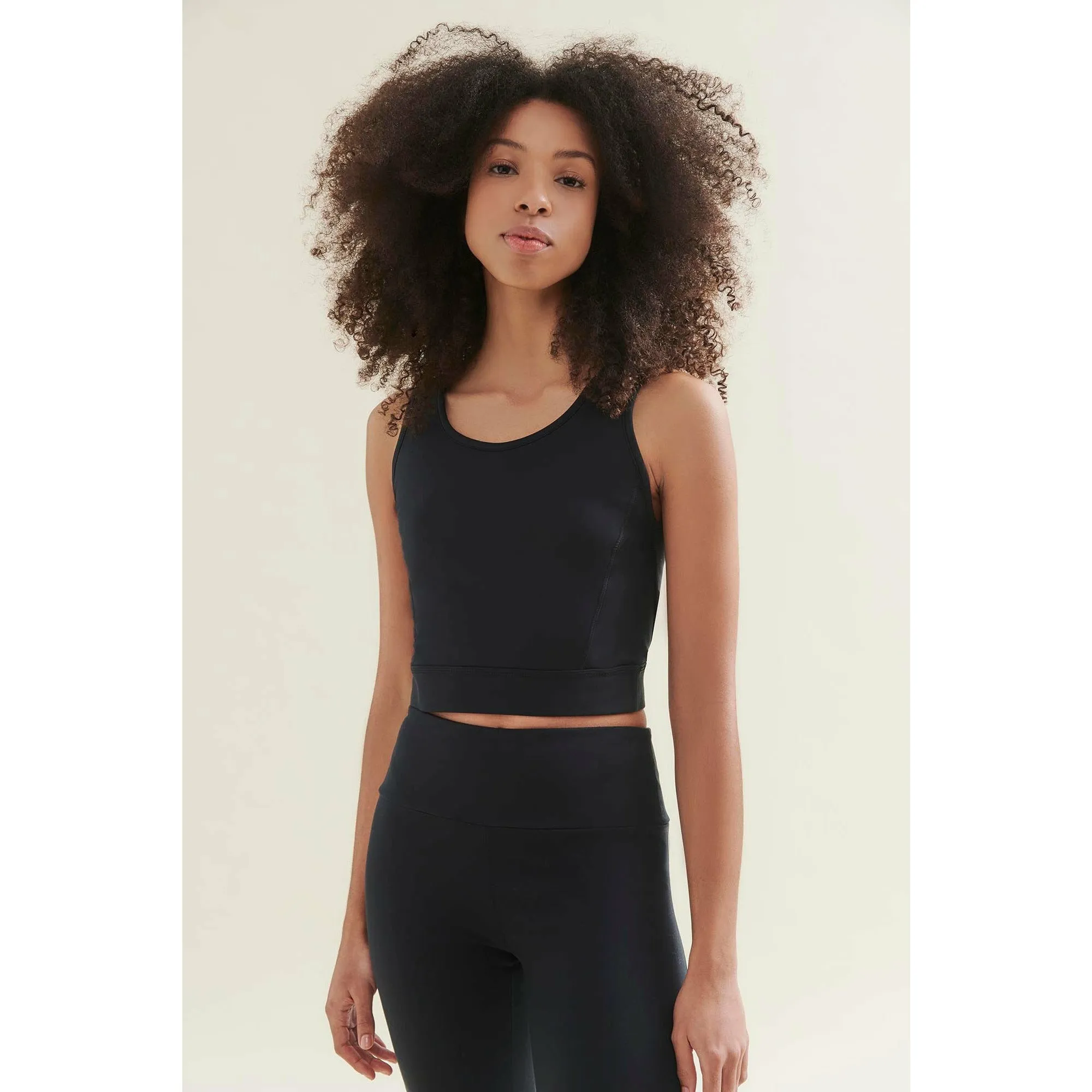 New 3/4 Crop Top - Caviar Black