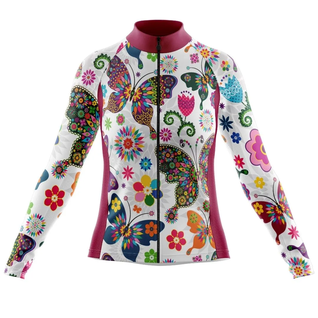 NEW! Butterfly Flutter | Women's Long Sleeve Cycling Jersey