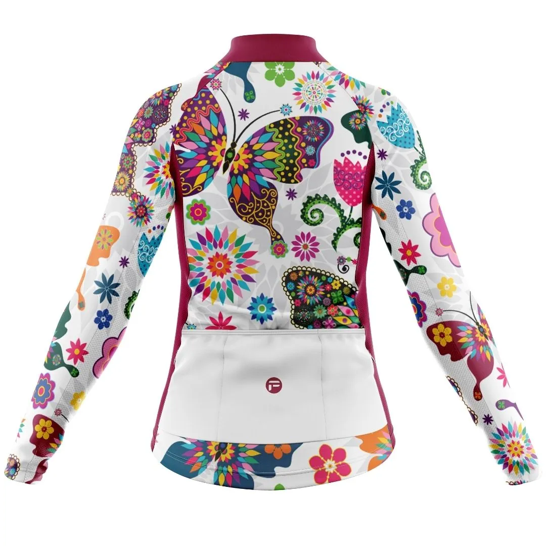 NEW! Butterfly Flutter | Women's Long Sleeve Cycling Jersey