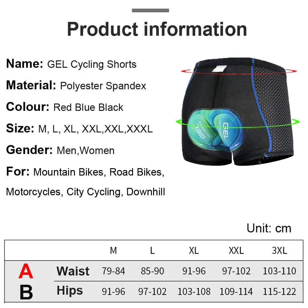 NEWBOLER Cycling Shorts Breathable Mesh Bicycle Underwear 5D Gel Pad Shockproof Cycling Underwear MTB Bike Shorts  Man Shorts