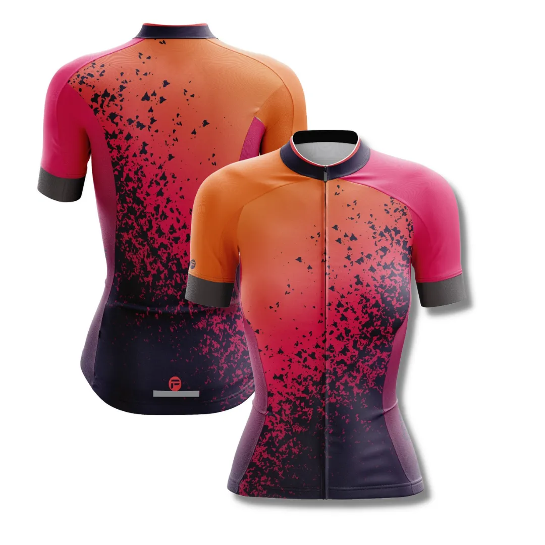 Orange Volcano | Women's Short Sleeve Cycling Jersey