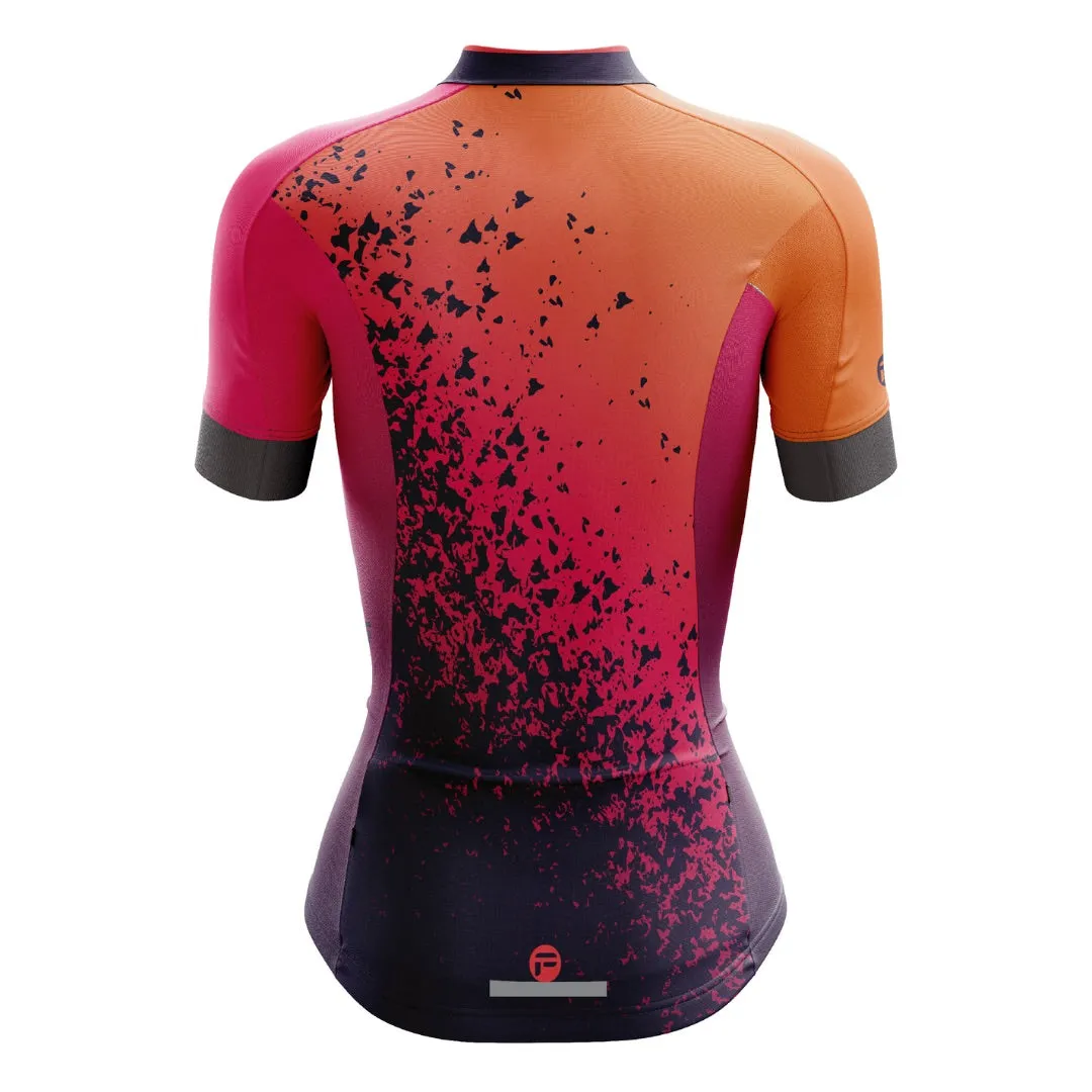 Orange Volcano | Women's Short Sleeve Cycling Jersey