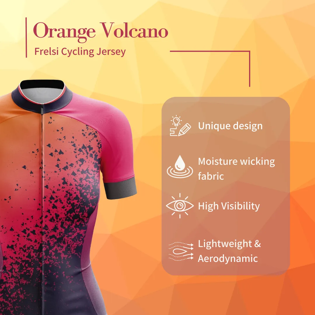 Orange Volcano | Women's Short Sleeve Cycling Jersey