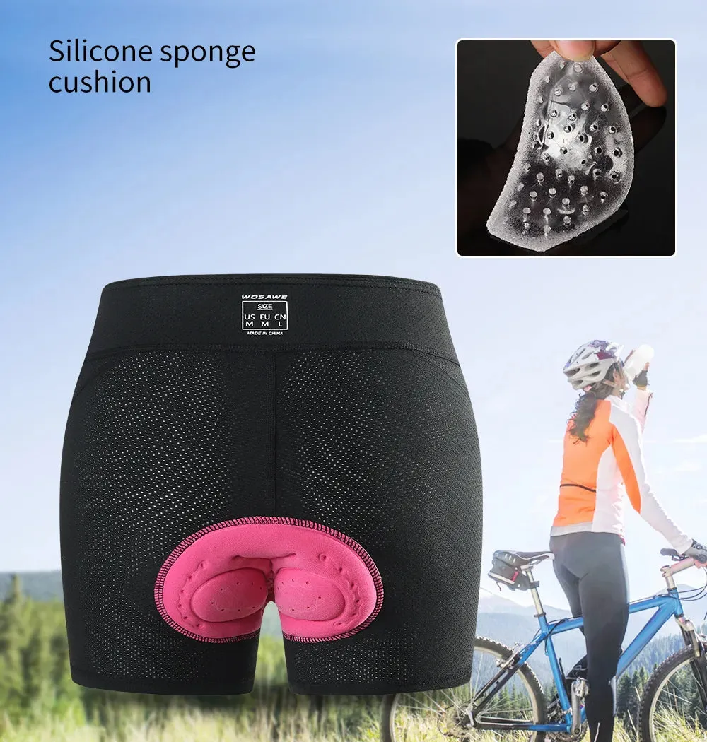 Padded Cycling Shorts Women Breathable Mesh Cycling Underwear Shockproof Riding Bicycle Underpant MTB Road Bike Shorts