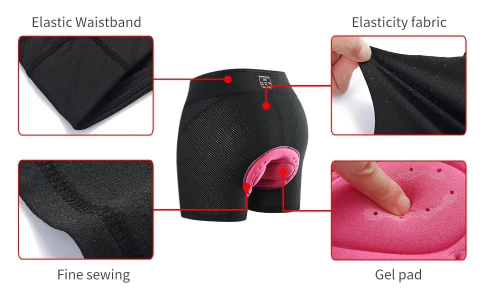 Padded Cycling Shorts Women Breathable Mesh Cycling Underwear Shockproof Riding Bicycle Underpant MTB Road Bike Shorts