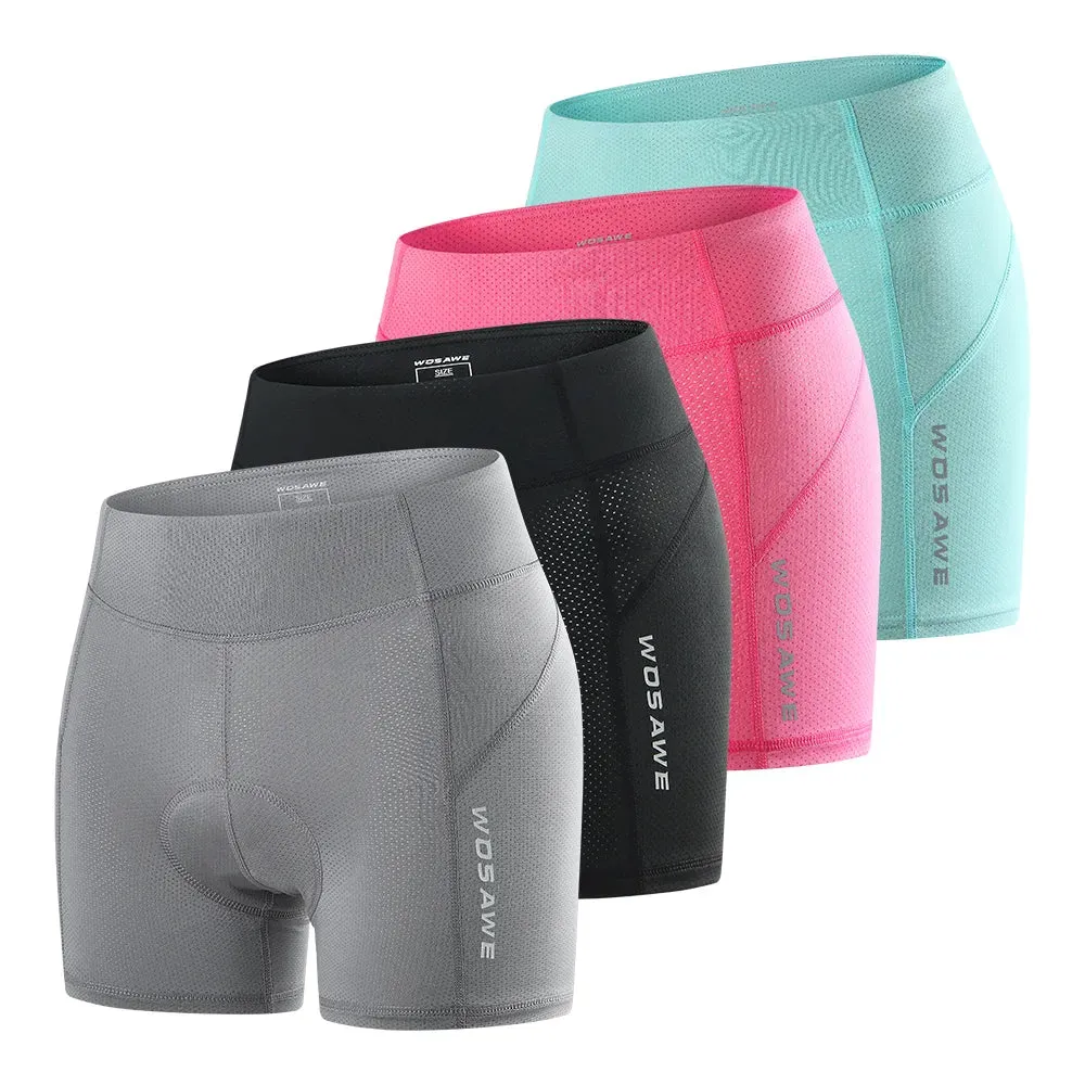 Padded Cycling Shorts Women Breathable Mesh Cycling Underwear Shockproof Riding Bicycle Underpant MTB Road Bike Shorts