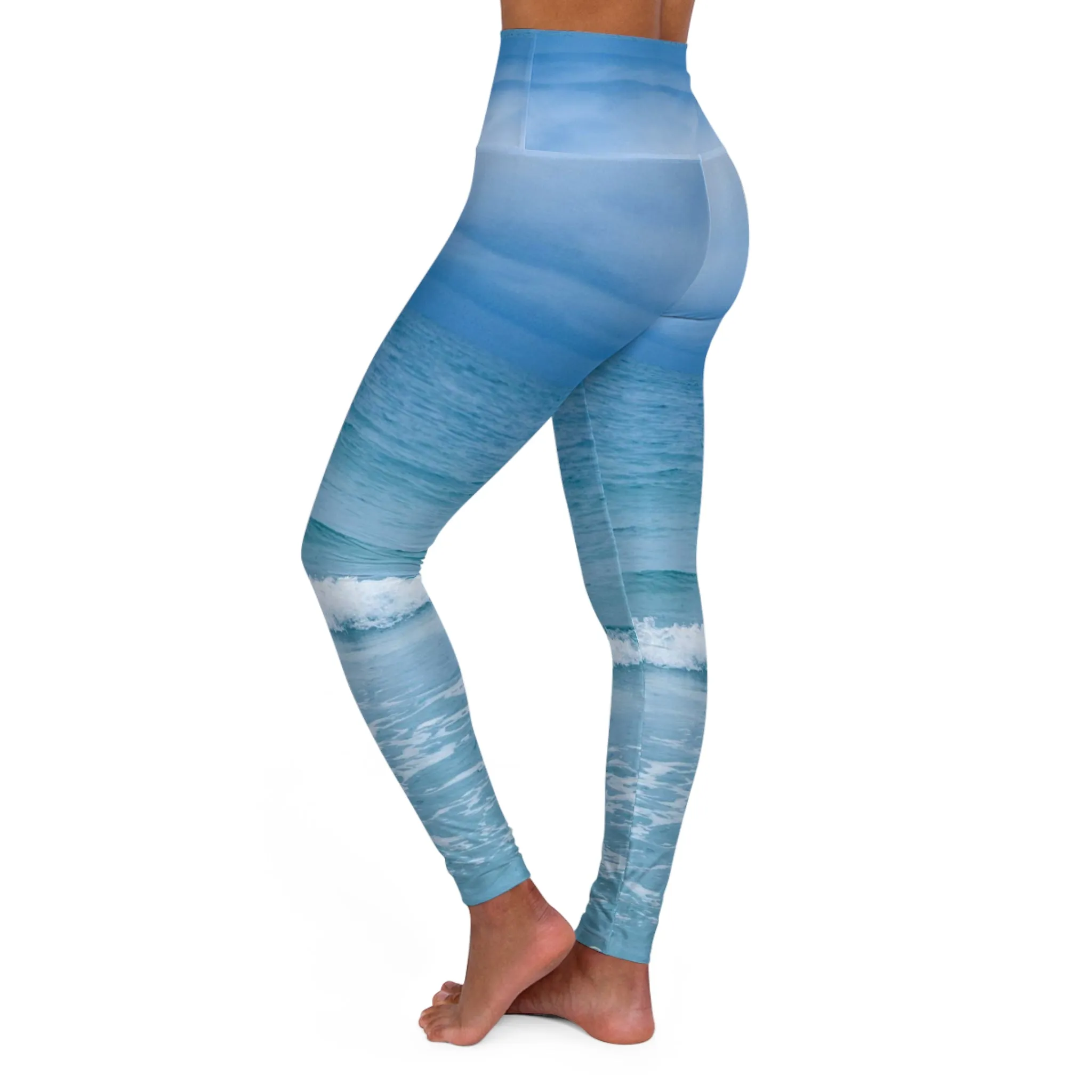 Paradise Blue Garden - High Waisted Yoga Pants Skinny Fit Yoga Leggings Athleisure Wardrobe Leggings Yoga Leggings  All-over Print Leggings