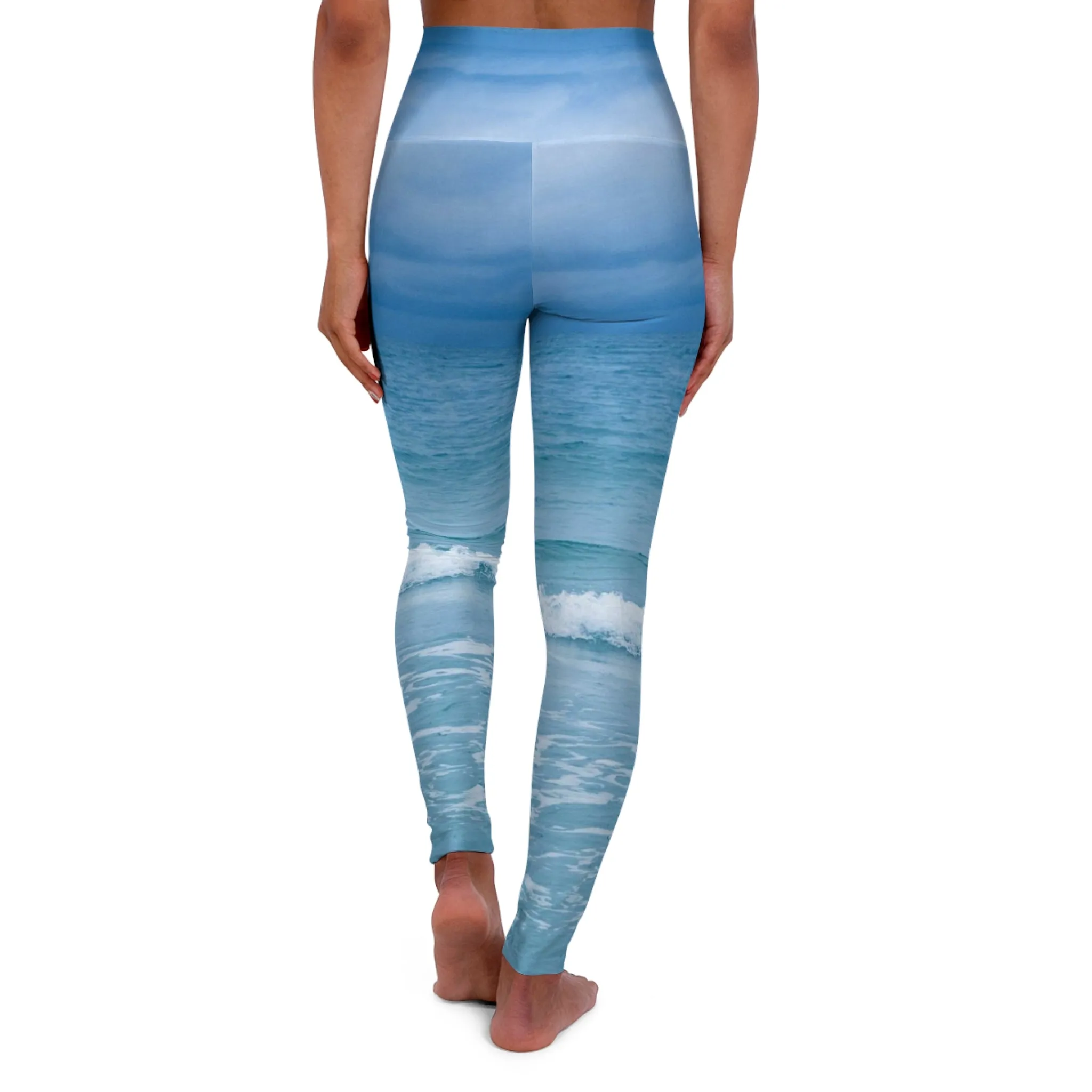 Paradise Blue Garden - High Waisted Yoga Pants Skinny Fit Yoga Leggings Athleisure Wardrobe Leggings Yoga Leggings  All-over Print Leggings