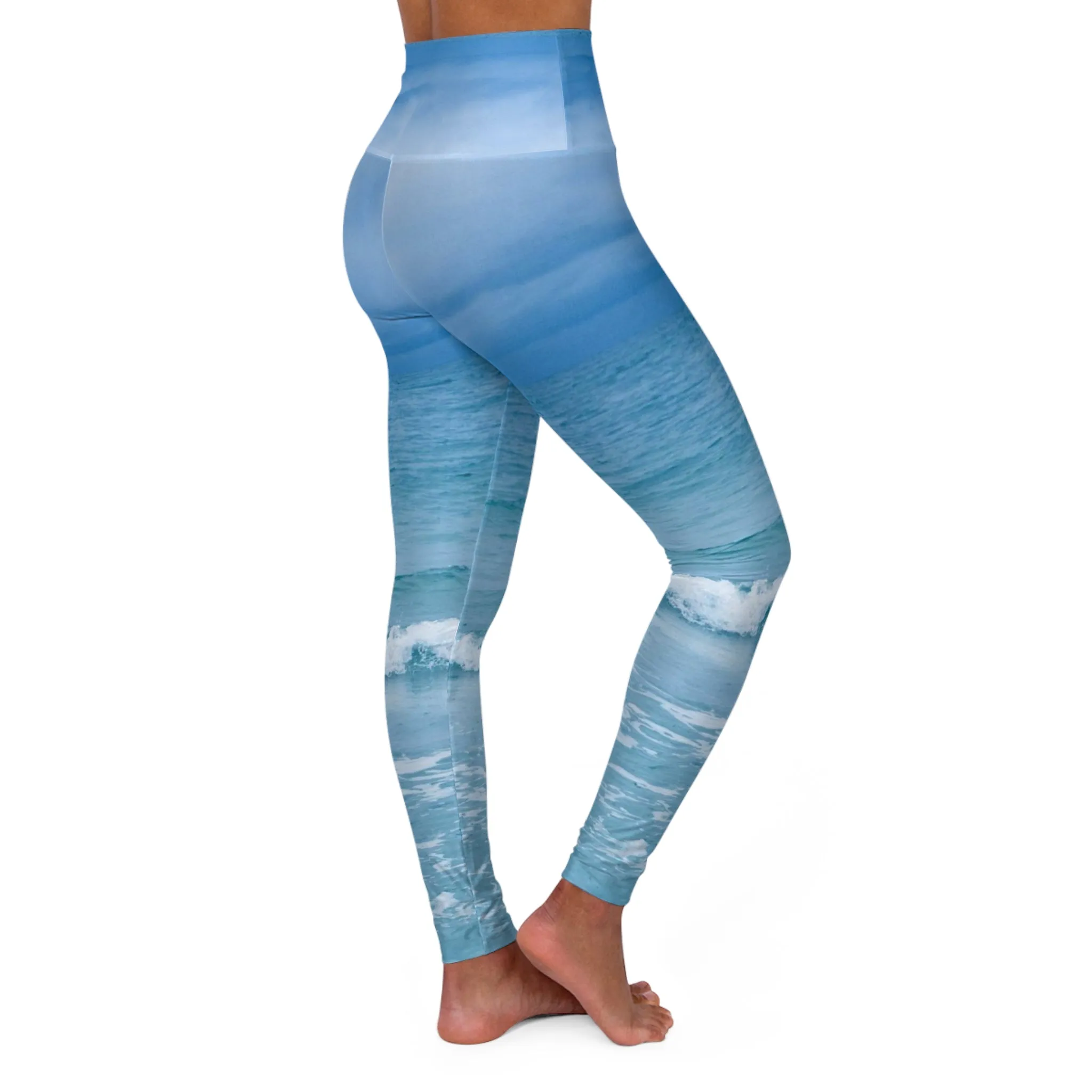 Paradise Blue Garden - High Waisted Yoga Pants Skinny Fit Yoga Leggings Athleisure Wardrobe Leggings Yoga Leggings  All-over Print Leggings