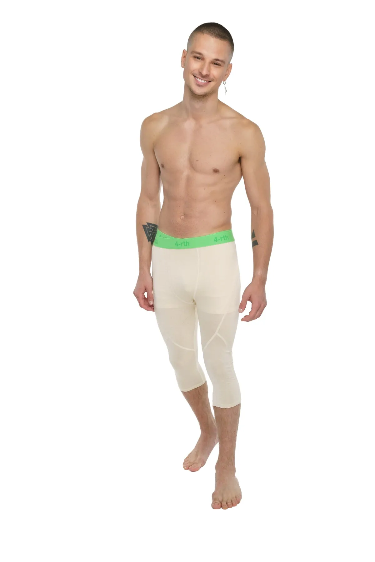 Performance Yoga Leggings - 3/4 (Sand Beige)