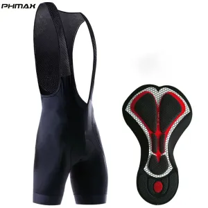 PHMAX Men's Cycling Bib Shorts Padded Mens Padded Biking Shorts Cycle Bib Tights Breathable Lightweight