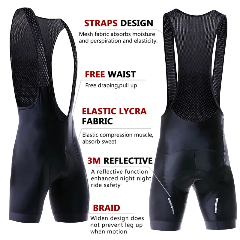 PHMAX Men's Cycling Bib Shorts Padded Mens Padded Biking Shorts Cycle Bib Tights Breathable Lightweight