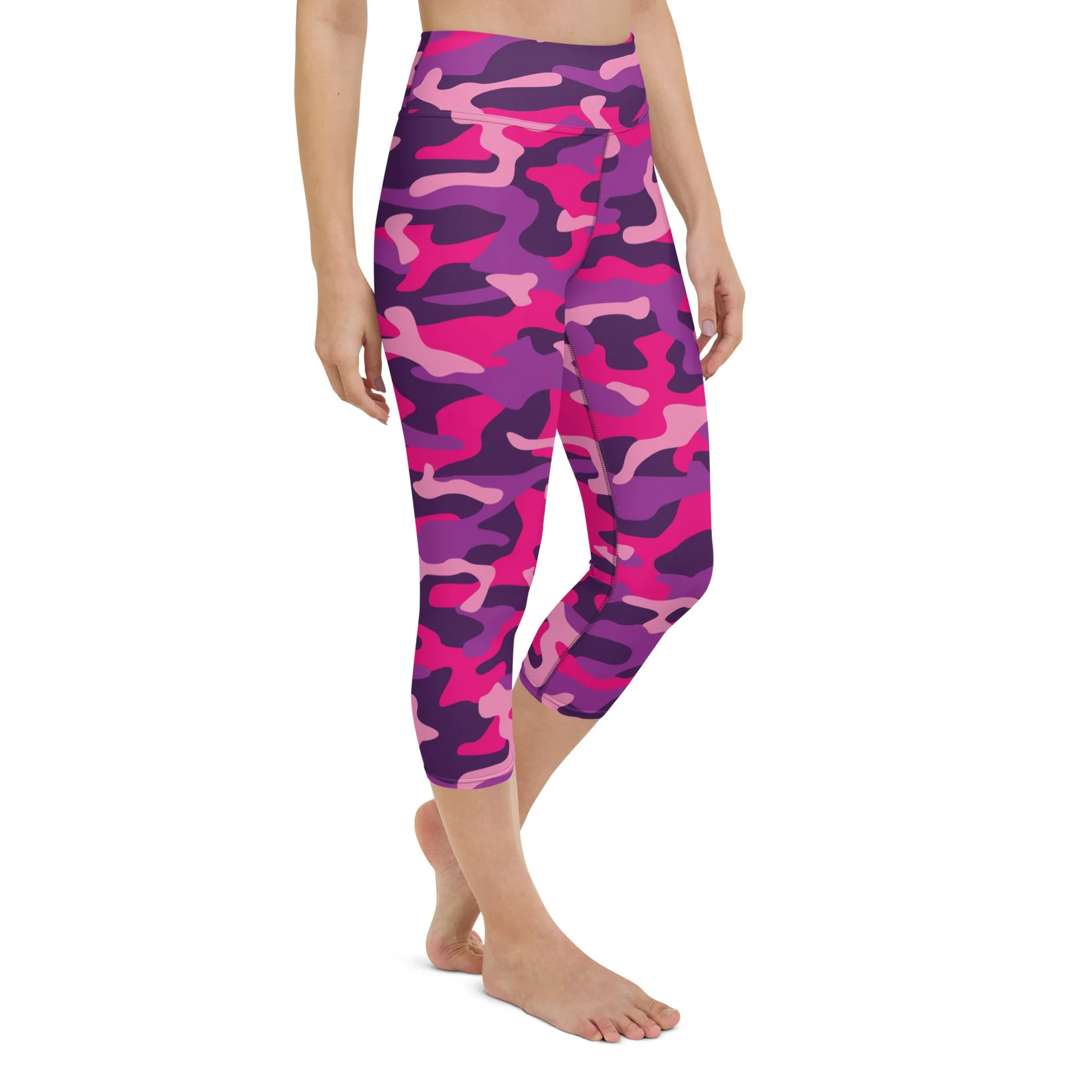 Pink & Purple Camo Yoga Capris