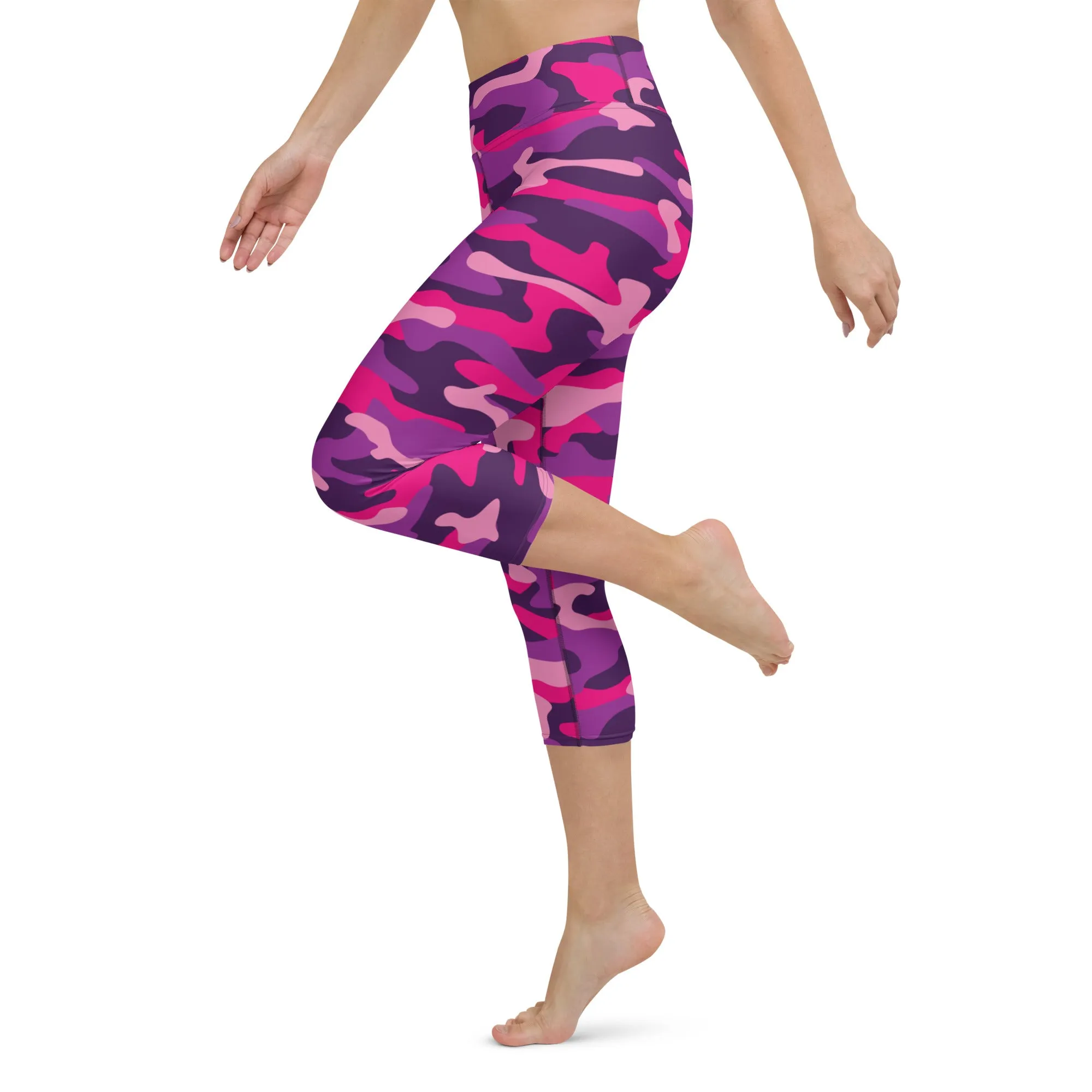 Pink & Purple Camo Yoga Capris