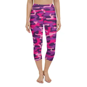 Pink & Purple Camo Yoga Capris