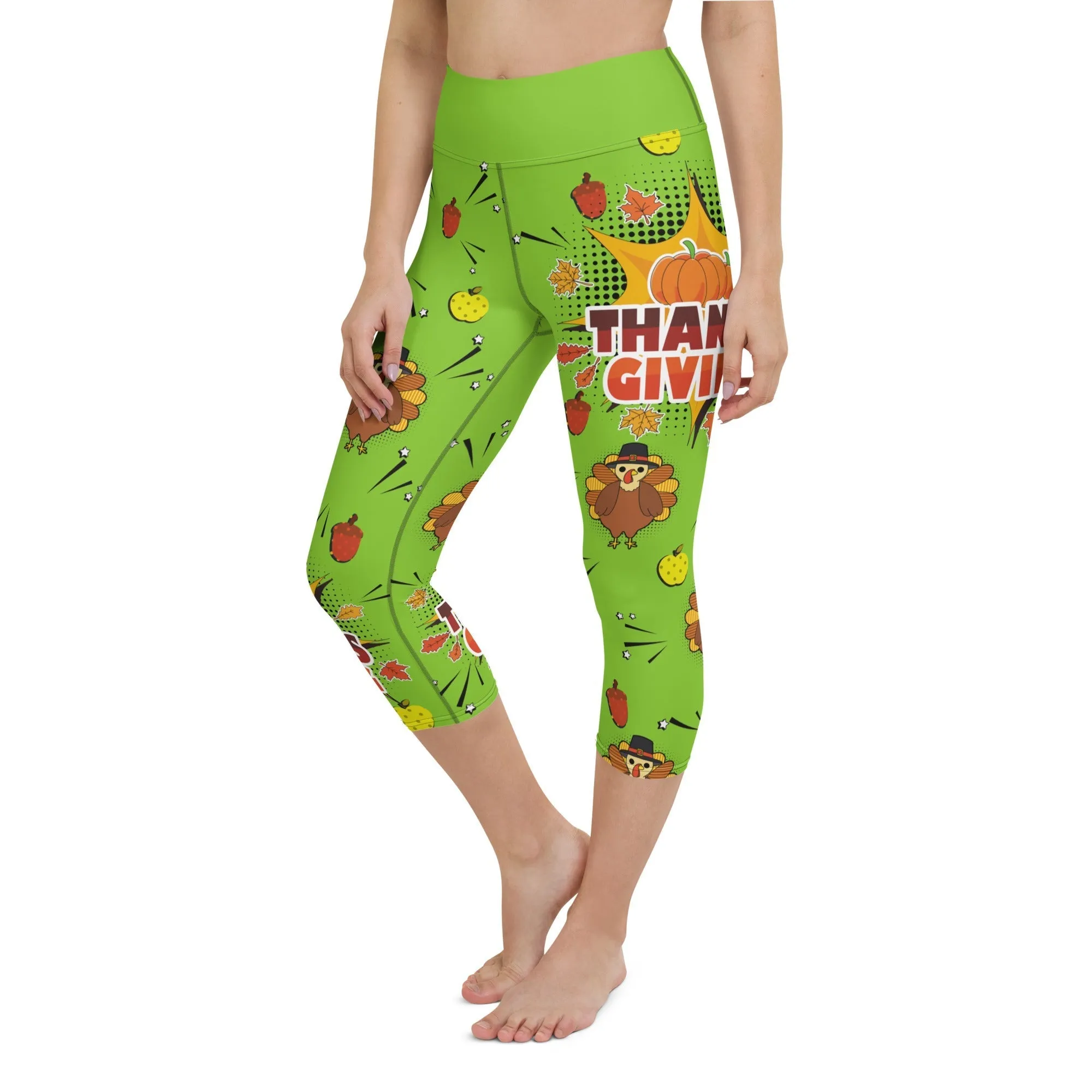 Pop Art Thanksgiving Yoga Capris