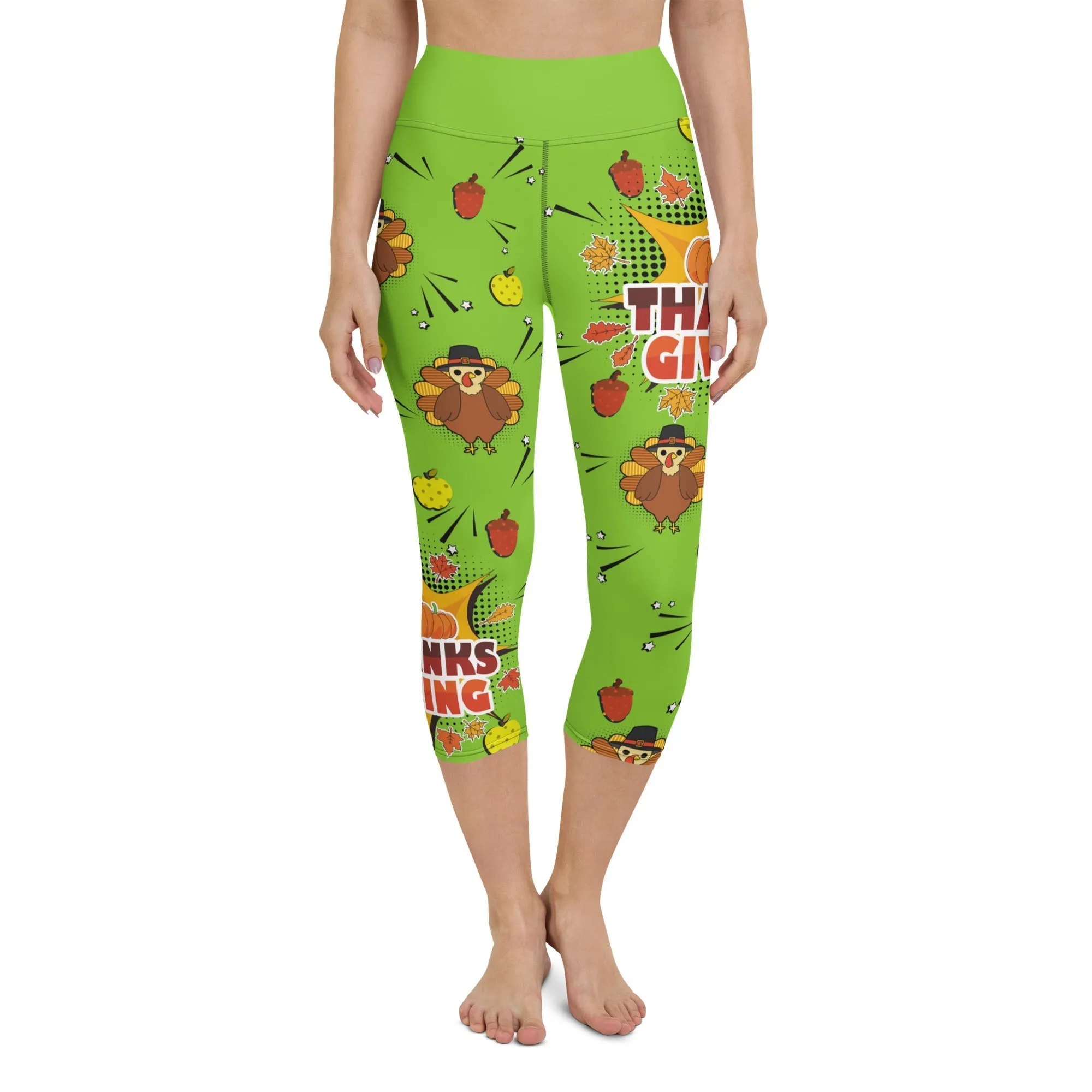 Pop Art Thanksgiving Yoga Capris