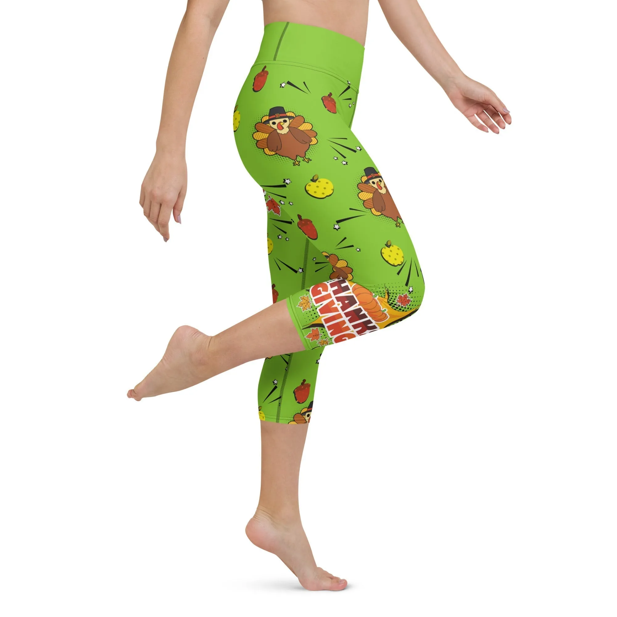 Pop Art Thanksgiving Yoga Capris