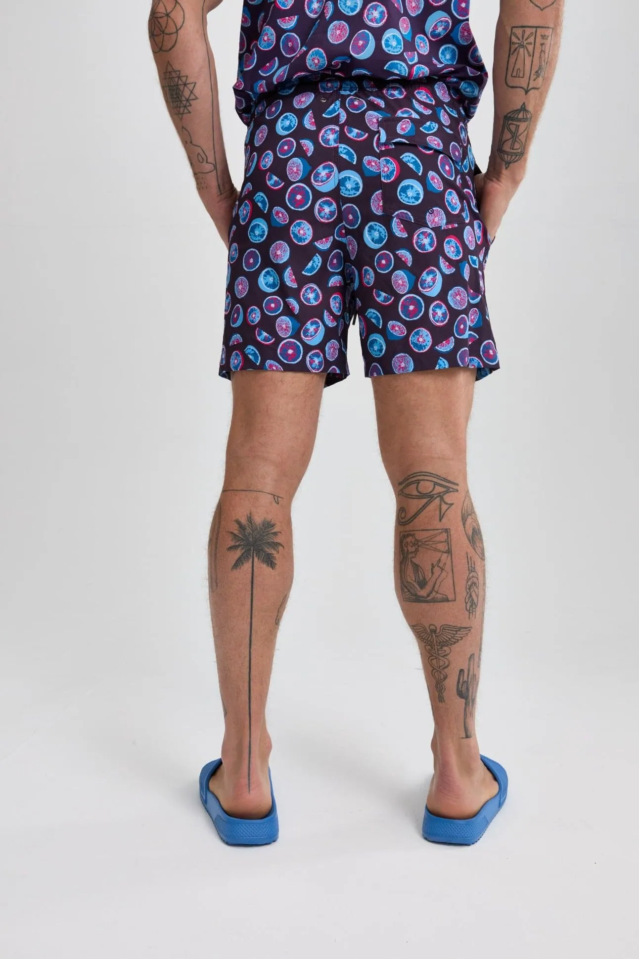 Purple Citrus Print Swimshort