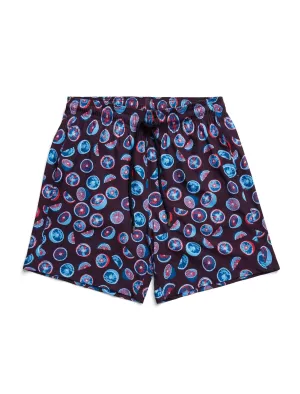 Purple Citrus Print Swimshort