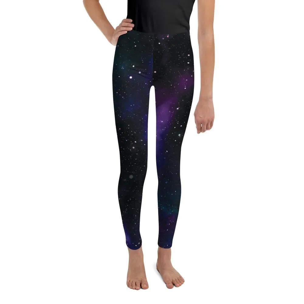 Purple Galaxy Youth Leggings