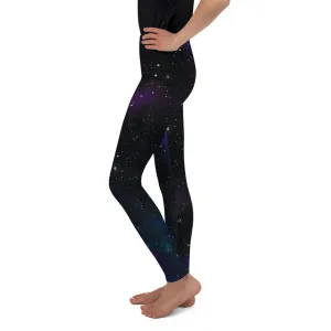 Purple Galaxy Youth Leggings