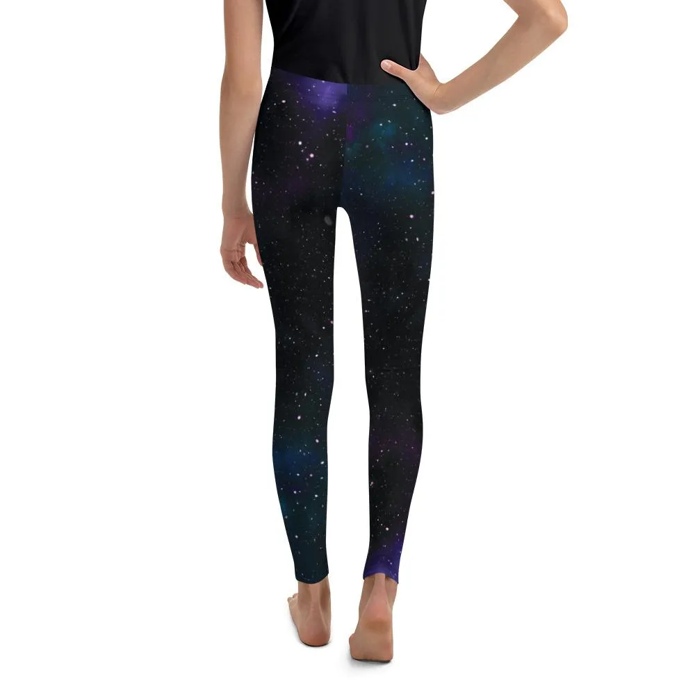 Purple Galaxy Youth Leggings