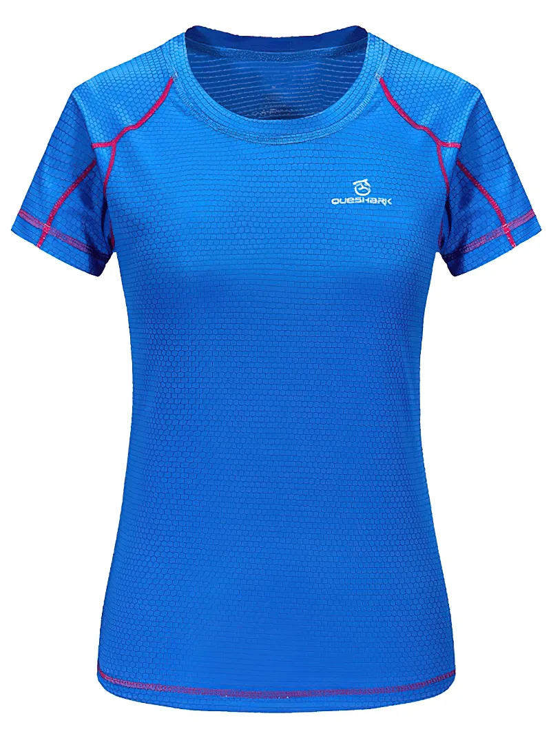 Quick Dry Short Sleeves Sports Running T-Shirt / Female Breathable Slim Top - SF0019