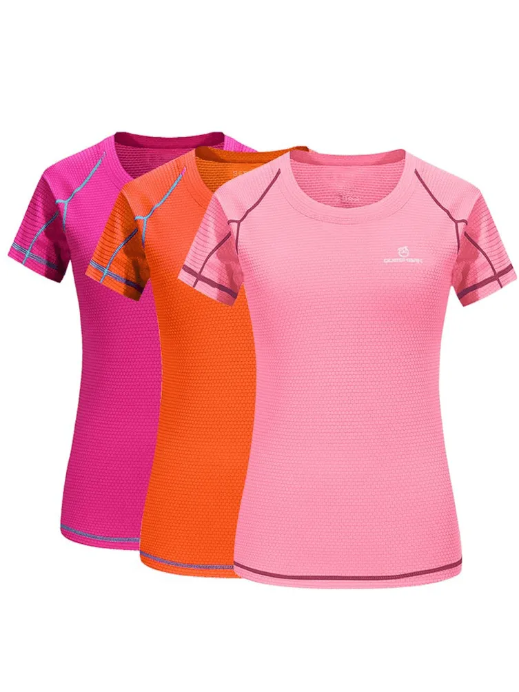 Quick Dry Short Sleeves Sports Running T-Shirt / Female Breathable Slim Top - SF0019