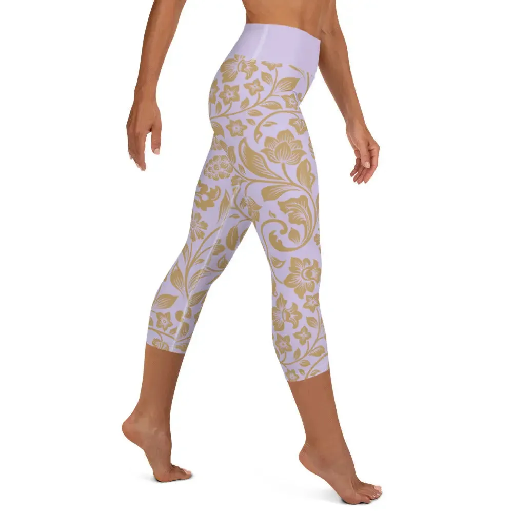 "Floral Lace" Collection - Yoga Capri Leggings