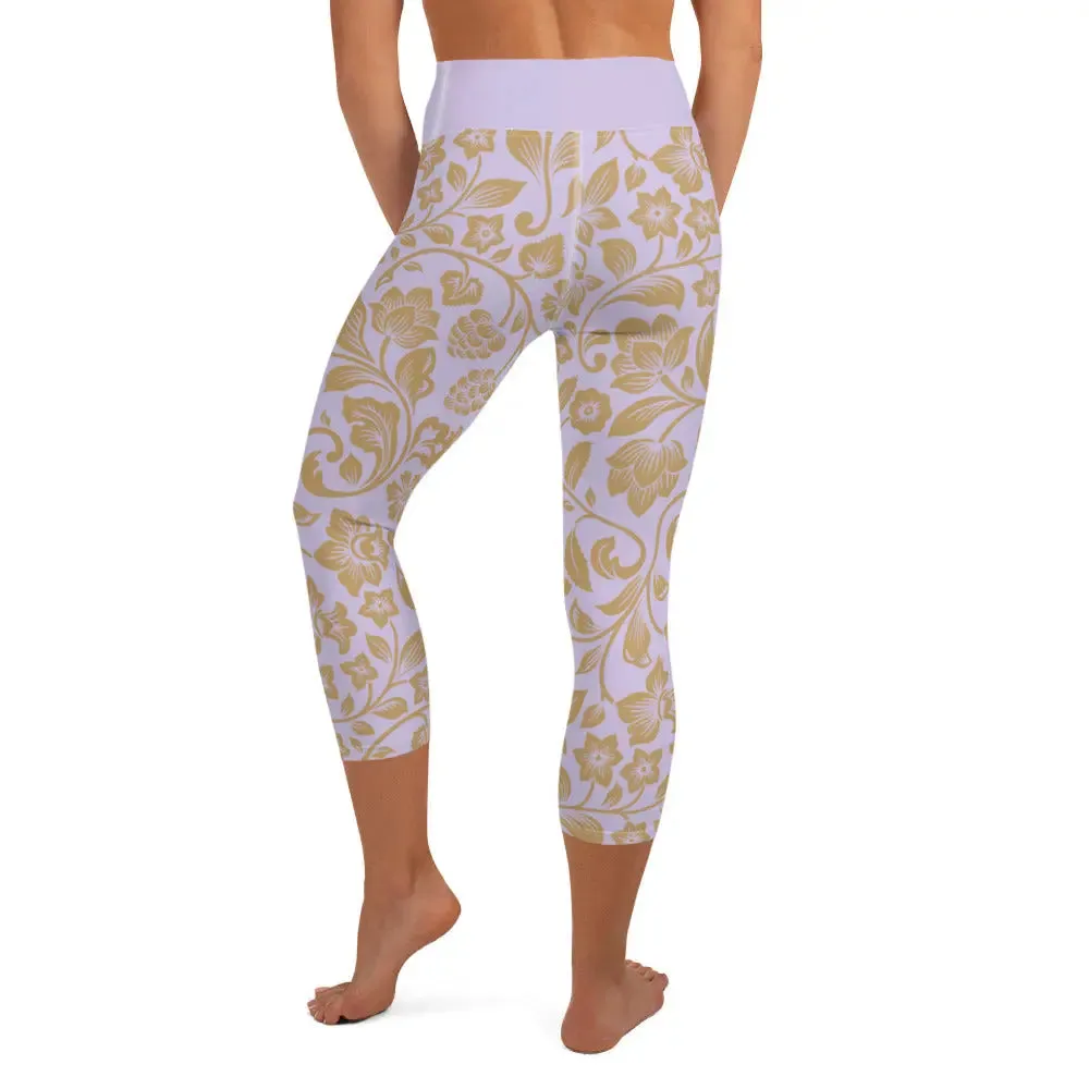 "Floral Lace" Collection - Yoga Capri Leggings