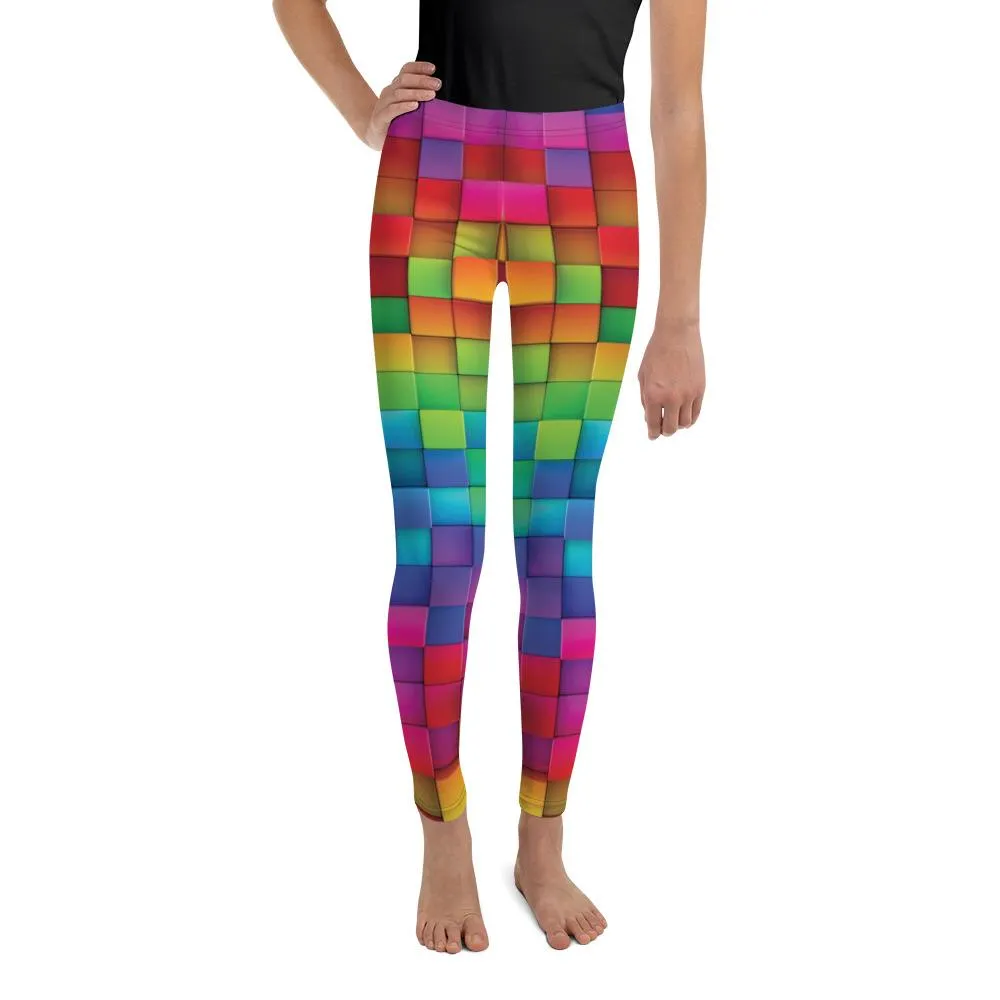 Rainbow Blocks Youth Leggings