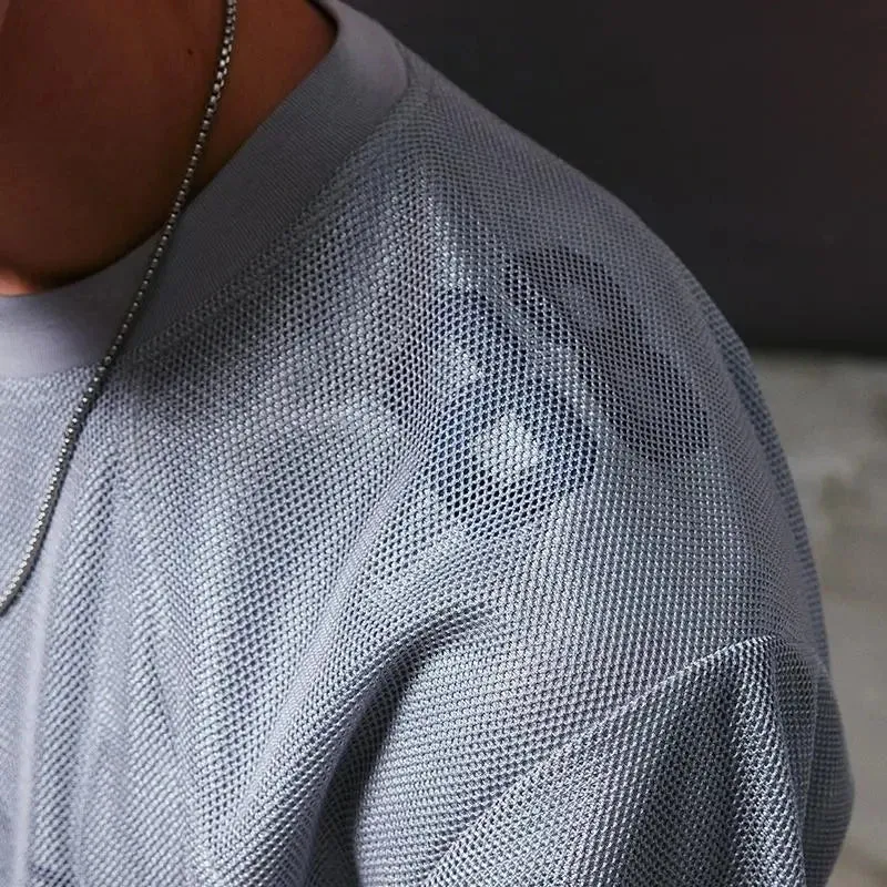 REOCHA Dual-Layer Quick-Dry Mesh T-Shirt