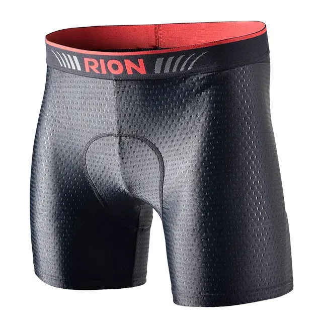 RION Men Cycling Bicycle Underwear Men's Shorts Tights Biker Bike Gym Underpants with Padding Pads Male MTB Mountain Ride Lycra