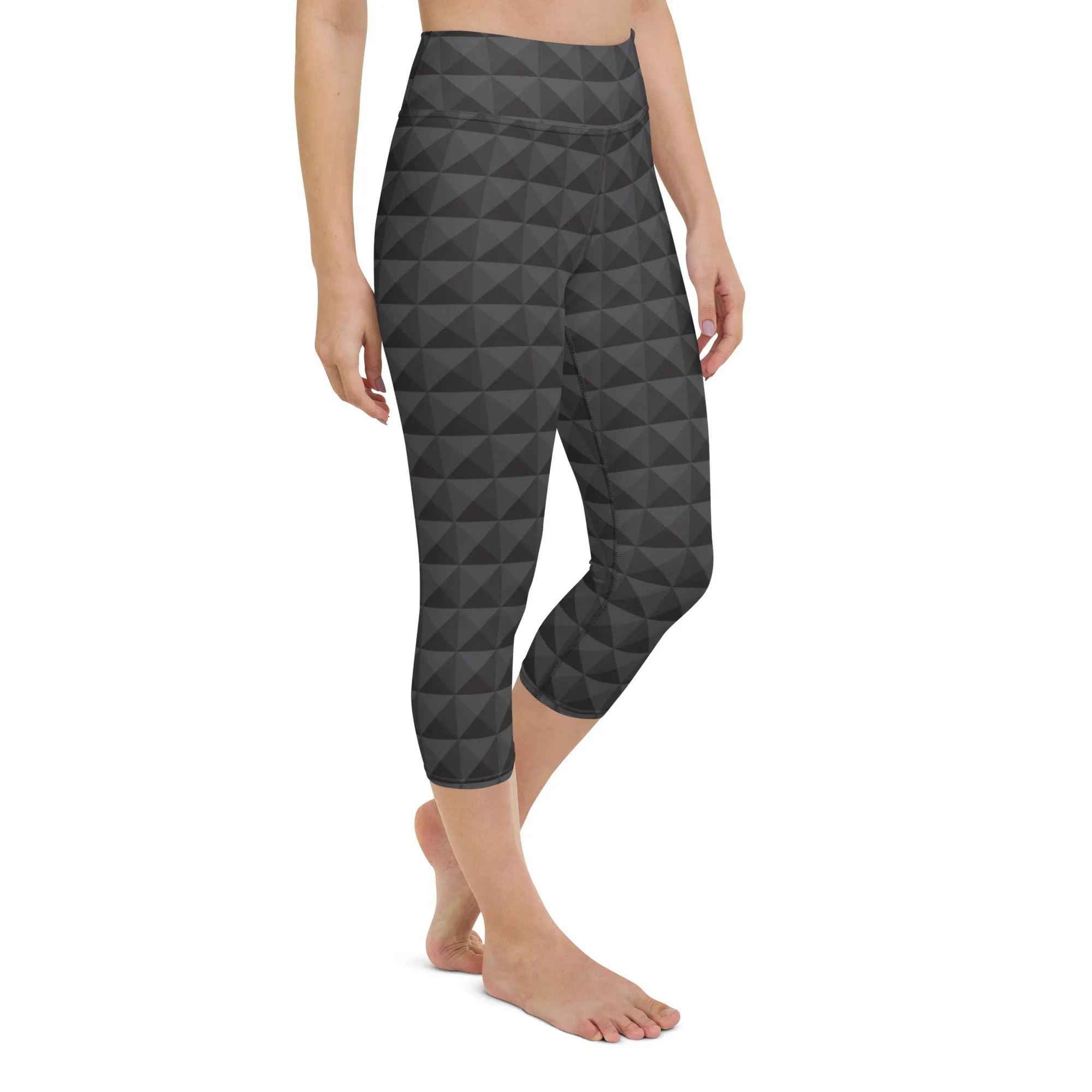 Seamless Cube Pattern Yoga Capris