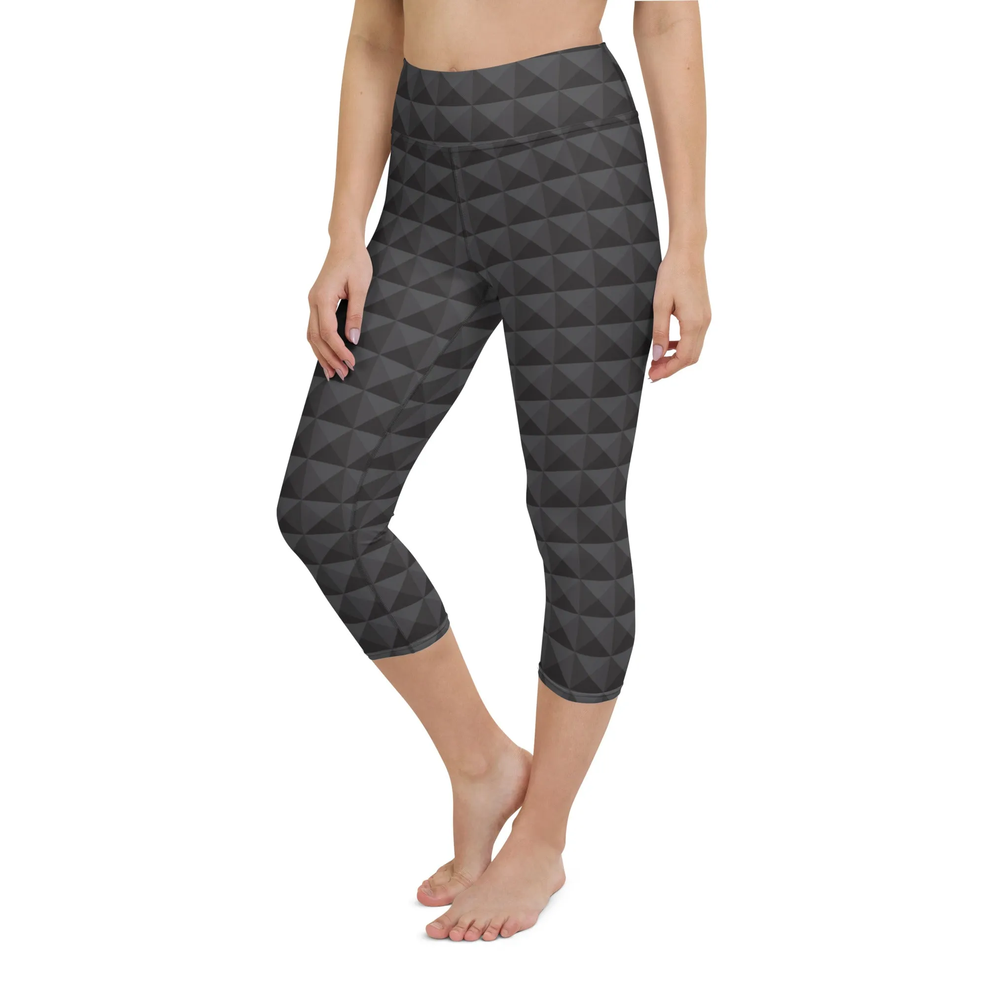 Seamless Cube Pattern Yoga Capris