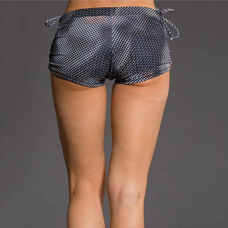 Sexy Low Rise Side Lace Yoga Shorts