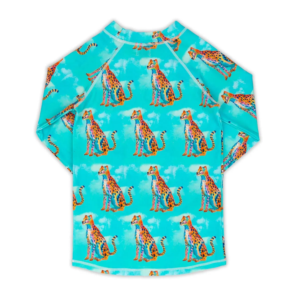 Shimmering Cheetah Kids' Rash Top