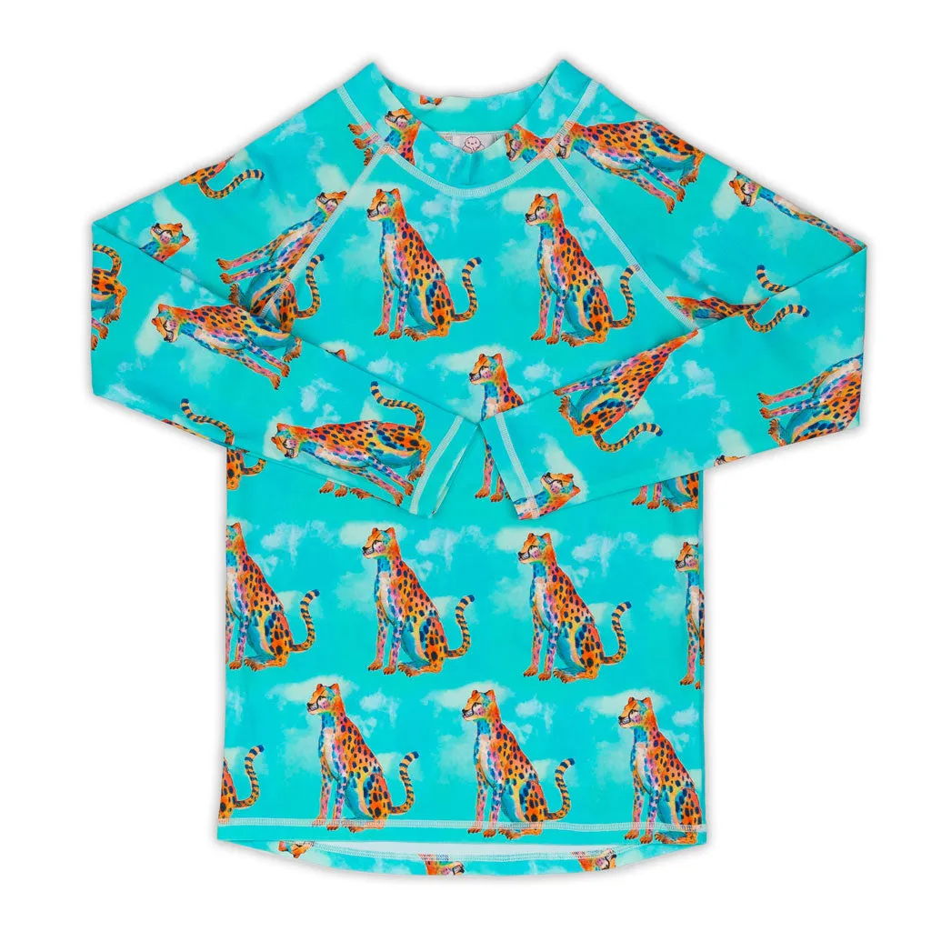 Shimmering Cheetah Kids' Rash Top