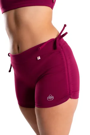 Side String Shorts, Red Wine Supplex