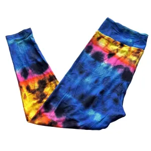 Single Print - Leggings: Black Blue Pink Yellow Tie Dye